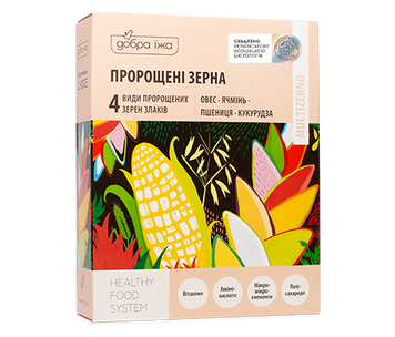 Пророслі зерна вівса, ячменю, пшениці, кукурудзи (100 г) Добра Їжа 10 стіків 813005 фото