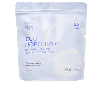 ЕКОпорошок універсальний для прання білих та кольорових речей Green Max 1 кг 815040 фото
