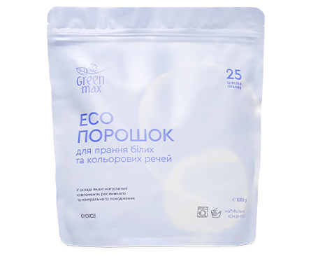ЕКОпорошок універсальний для прання білих та кольорових речей Green Max 1 кг 815040 фото